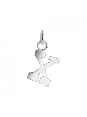 8mm x 9mm Initial Sterling Silver Pendant Charm