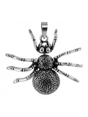 925 Sterling Silver 1.2 x 1.4 inch Spider with Moving Limbs Pendant