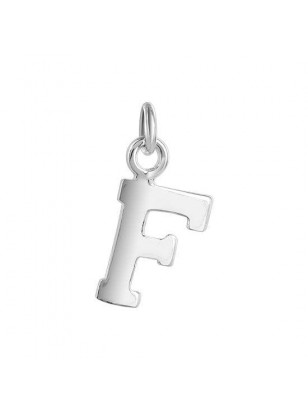 10mm x 8mm F Initial Sterling Silver Pendant Charm