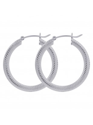 1 Pair 925 Sterling Silver 4mm Thick Hoop Earrings for Women (33mm Diameter)